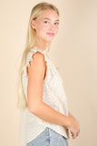 Floral Print Lace Trim Top