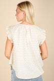 Floral Print Lace Trim Top