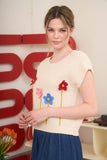 Crochet Floral Short Sleeve Sweater