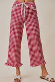 Ruffled Gingham Pants