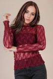 Sheer Mesh Lace Knit Top