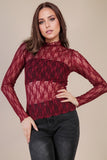 Sheer Mesh Lace Knit Top