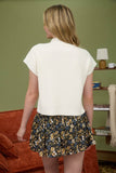 Short Sleeve Mock Neck Sweater