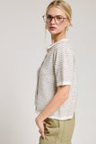 Short Sleeve Striped Cardigan