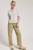Short Sleeve Striped Cardigan