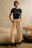 Floral Perforated Seamless Active Short Sleeve Top