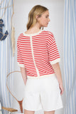 Striped Sweater with Contrast Trim