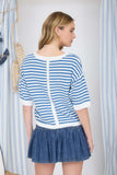 Striped Sweater with Contrast Trim