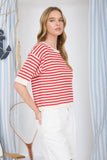 Striped Sweater with Contrast Trim