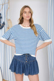 Striped Sweater with Contrast Trim