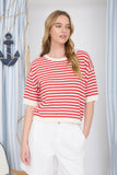 Striped Sweater with Contrast Trim