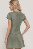 Striped Button Front Knit Top