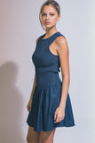 Smocked Tank Denim Mini Dress