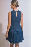 Smocked Tank Denim Mini Dress