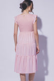 Smocked Ruffle Sleeve Midi Dress