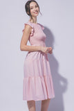 Smocked Ruffle Sleeve Midi Dress