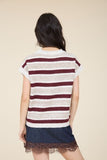Marled Striped Short Sleeve Sweater