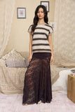 Marled Striped Short Sleeve Sweater