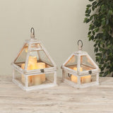Nesting Wood & Glass Lantern