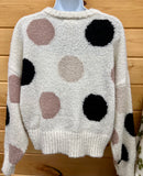 Polka Dot Jacquard Sweater in Ivory