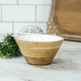 WOOD 6" BOWL - WHITE