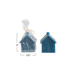 Unscented House Shaped Candle - Blue