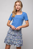 Floral Print Gauze Mini Skirt