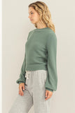 Green Cropped Sweater