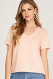 Short Sleeve V-Neck Top