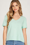 Short Sleeve V-Neck Top