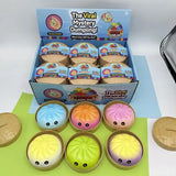 Colorful Dumpling Shape Squishy Slow Rising Toy in Steamer
