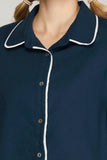 Short Sleeve Top with Contrast Piping