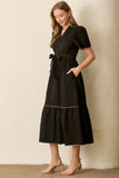 Waist Tie Midi Dress