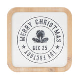 Christmas Mail Stamp Plaque 5" SQ - MDF/Wood