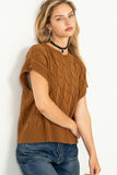 Oversized Cable Knit Sweater Vest