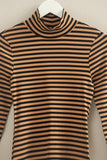 Fitted Striped Turtleneck