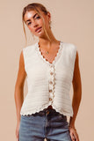 Buttoned Front Sweater Vest