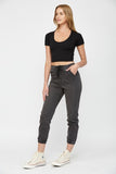 Grey High Rise Cropped Joggers