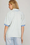 Short Sleeve Button Front Top