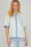 Short Sleeve Button Front Top