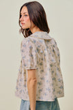 Floral Lace Trimmed Blouse