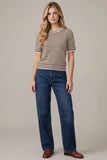 Short Sleeve Striped Sweater