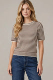 Short Sleeve Striped Sweater