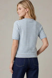 Short Sleeve Striped Sweater