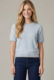 Short Sleeve Striped Sweater