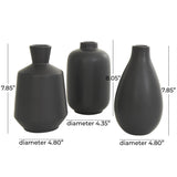 Ceramic Black Vase - 5"W x 8"H