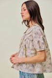 Floral Lace Trimmed Blouse