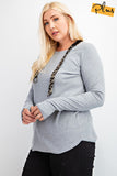 Curvy Casual Relaxed Fit Ribbed Top