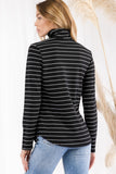 Curvy Striped Turtle Neck Top