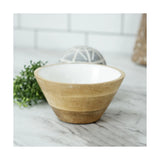 WOOD 6" BOWL - WHITE